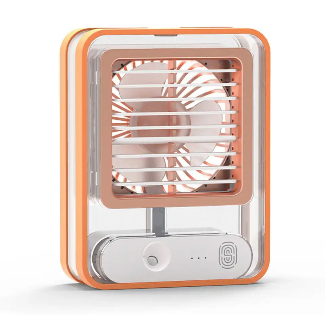 Mini ventilador pulverizador de agua con luz led
