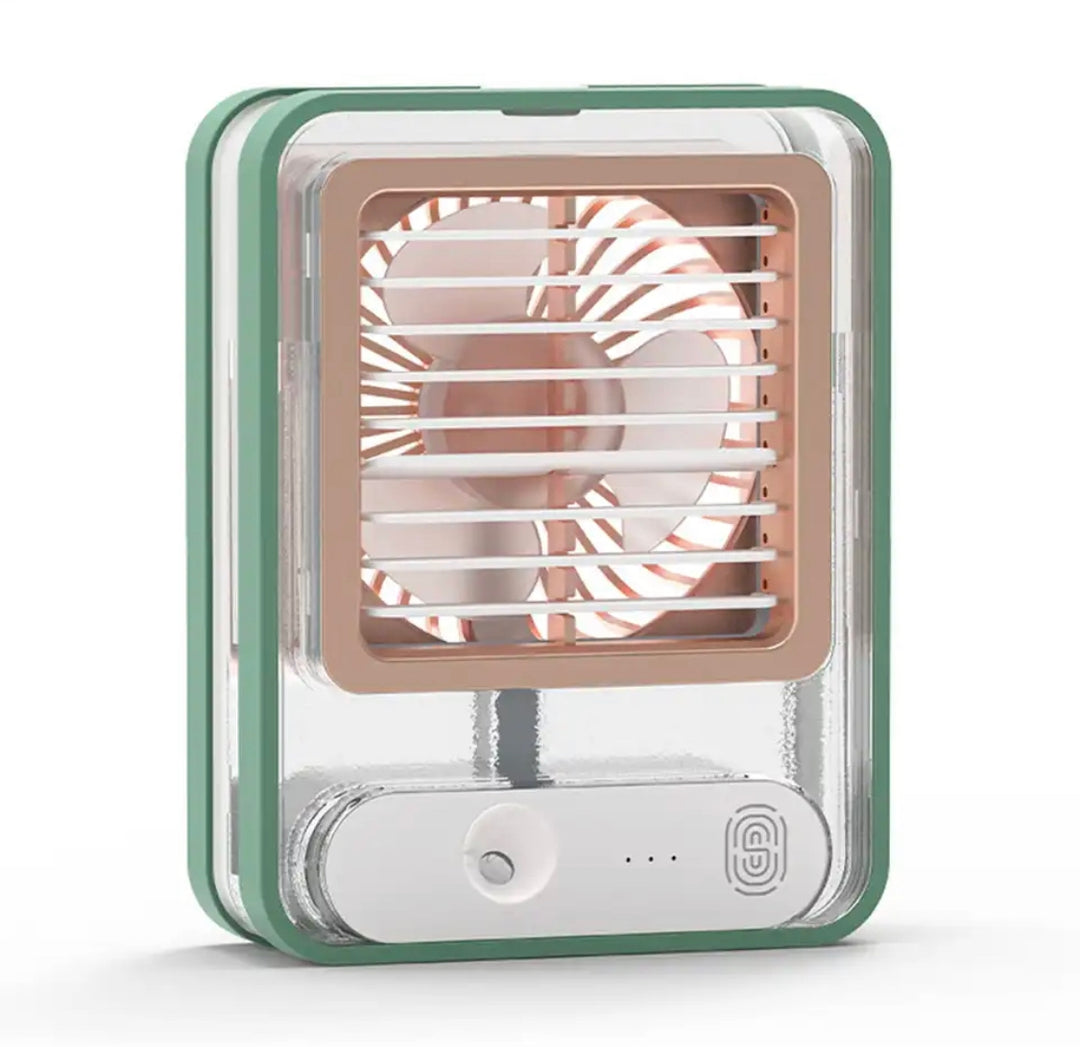 Mini ventilador pulverizador de agua con luz led