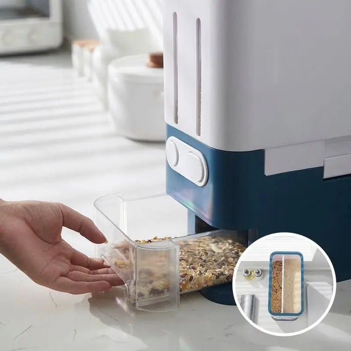 Dispensador de doble compartimento para arroz 12kg