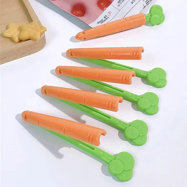 Pack clip sellador en forma de zanahoria