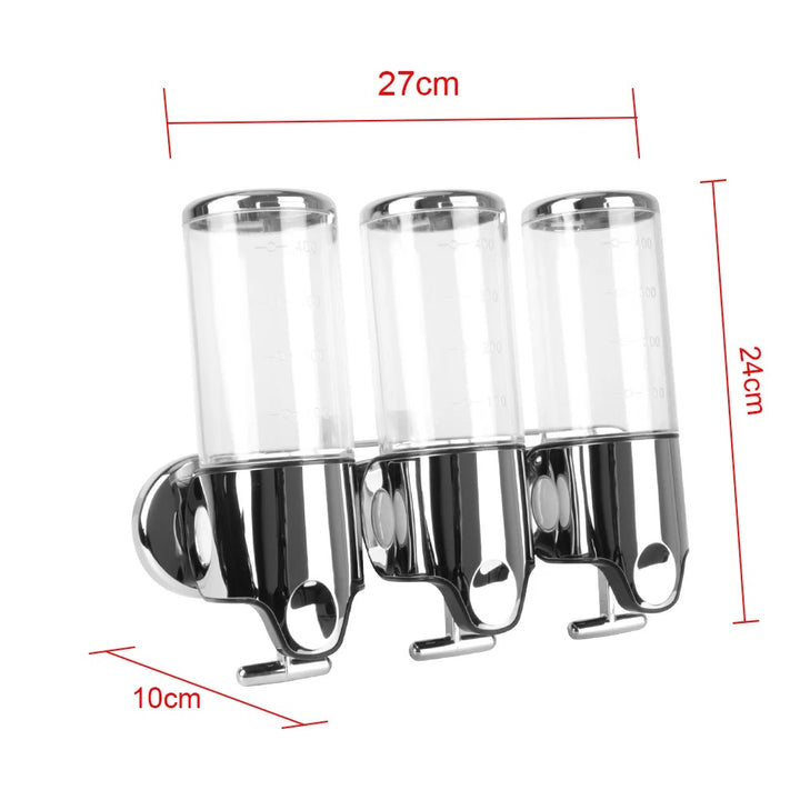 Dispensador de shampoo triple