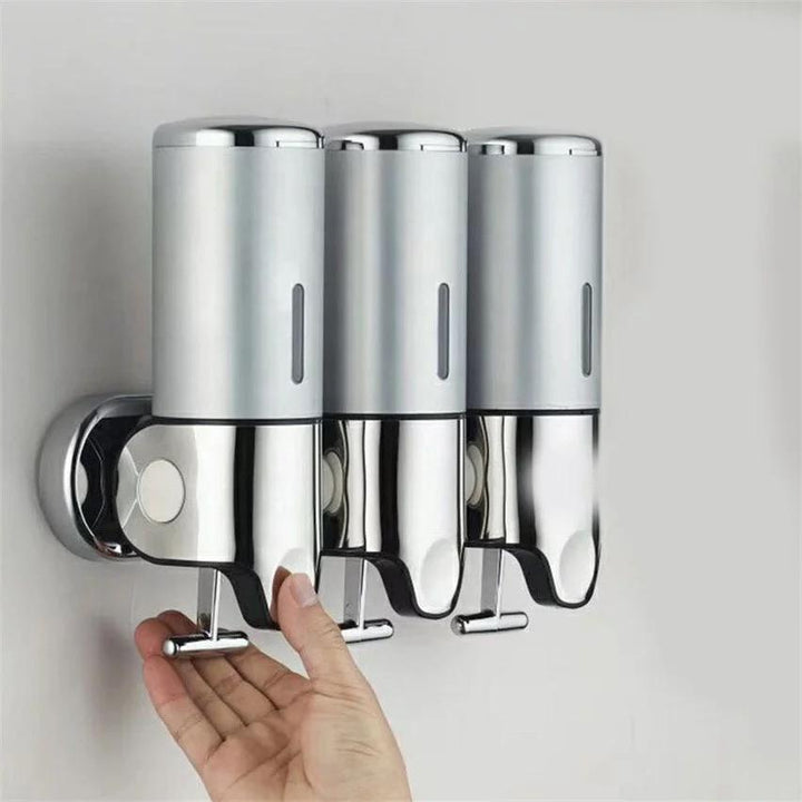 Dispensador de shampoo triple