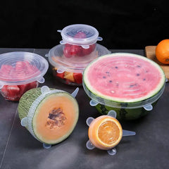 Set de 6 tapas de silicona reutilizable