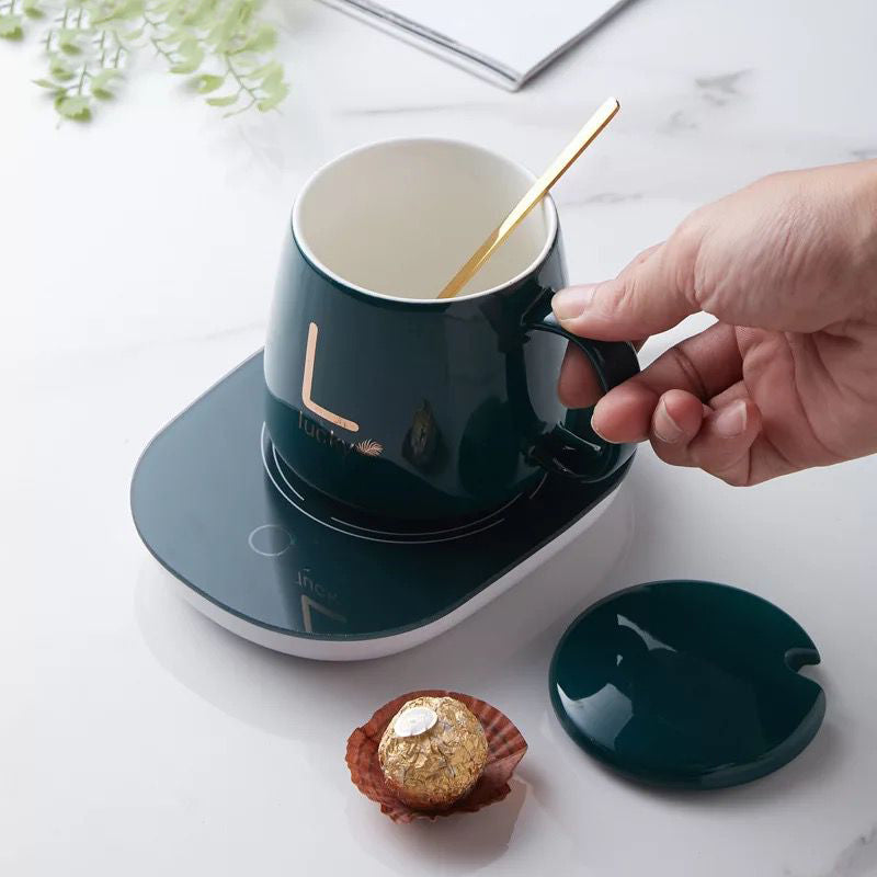 Taza con base calentador eléctrico